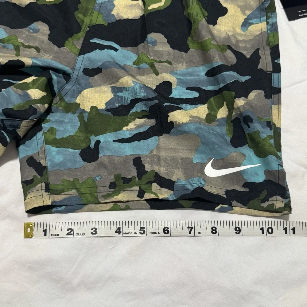 Nike Essential Lap Swim Trunks Camo 9" Shorts‎ Multicolor Mens Size S New - Picture 8 of 13
